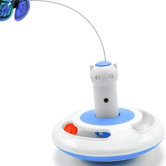 Gogomeow 3 in 1 Electric Butterfly Interactive Cat Toy, Flutter Rotating Kitten - Picture 3 of 3